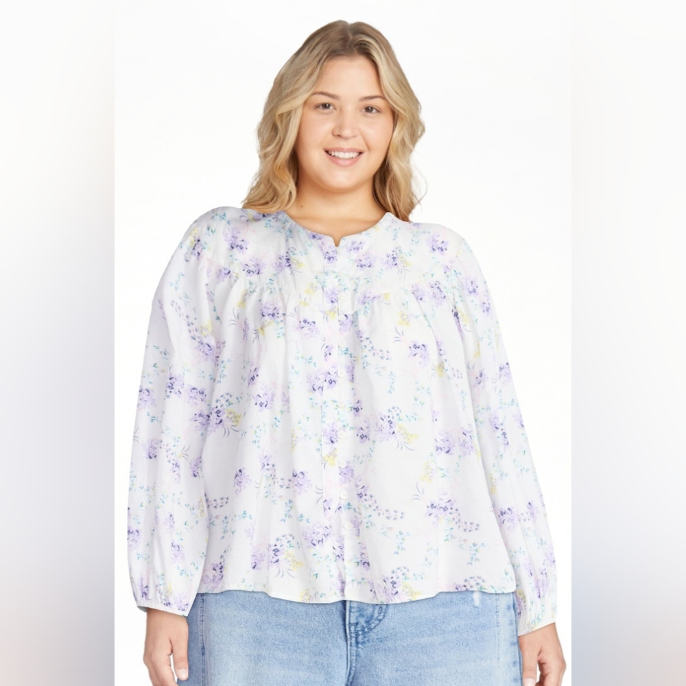 2XL Women's Flowy Florar Cotton Blouse Coquette Cottagecore Balletcore Casual